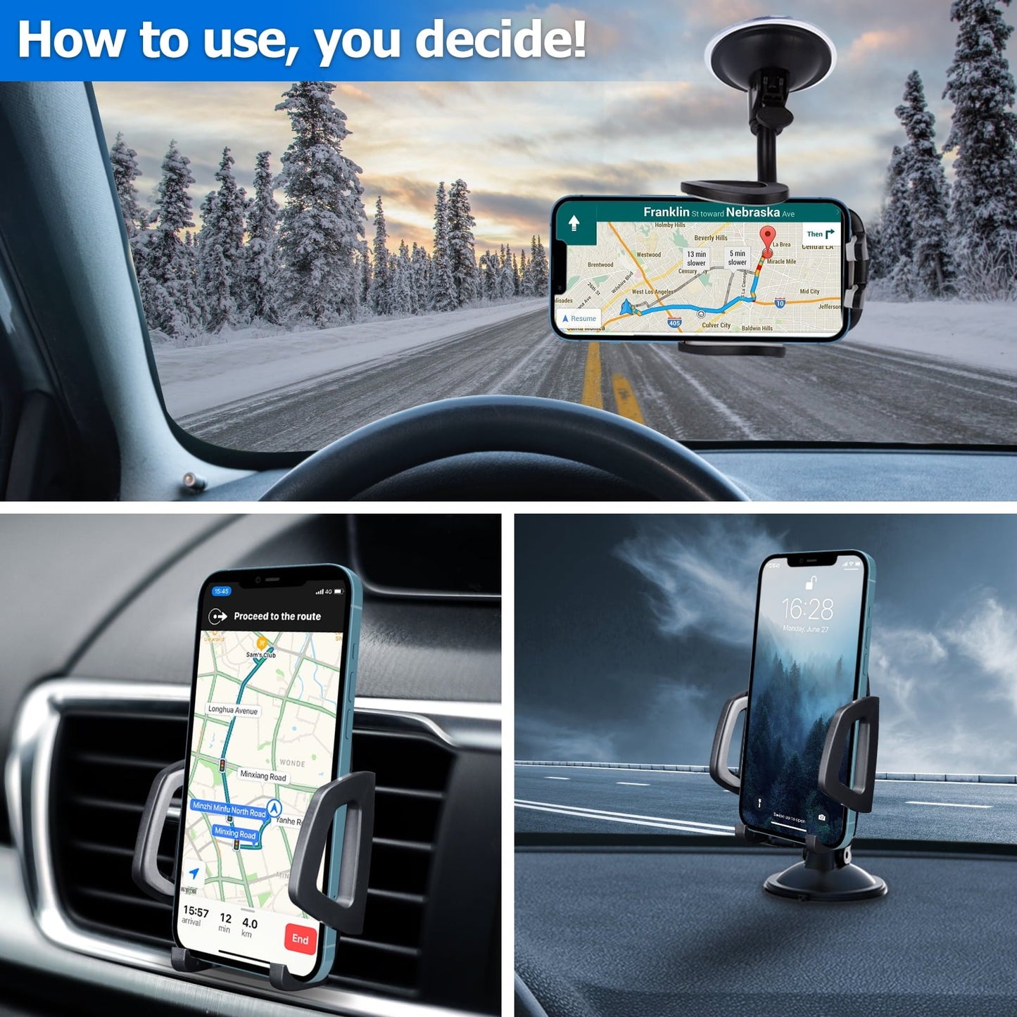 Vansky Suction Cup iPhone Car Mount with Air Vent Phone Holder
