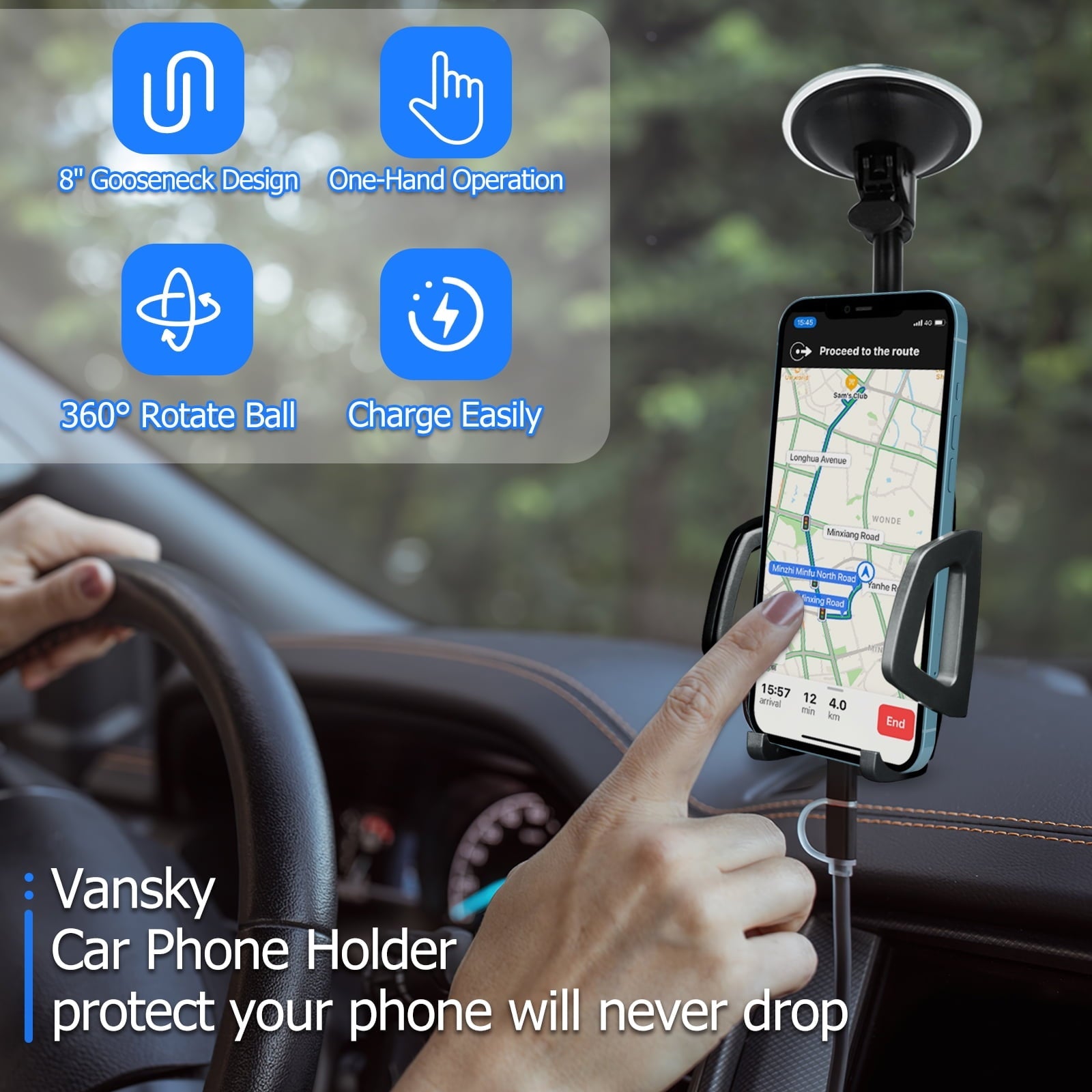 Vansky Suction Cup iPhone Car Mount with Air Vent Phone Holder