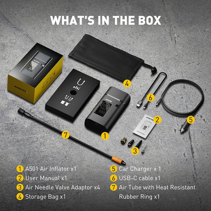 AUXITO Tire Inflator Portable Air Compressor, 150 PSI Cordless Air Pump with 7800mAh Rechargeable Battery for Car, Truck, Motorcycle Tires & Ball, Compact Bike Pump