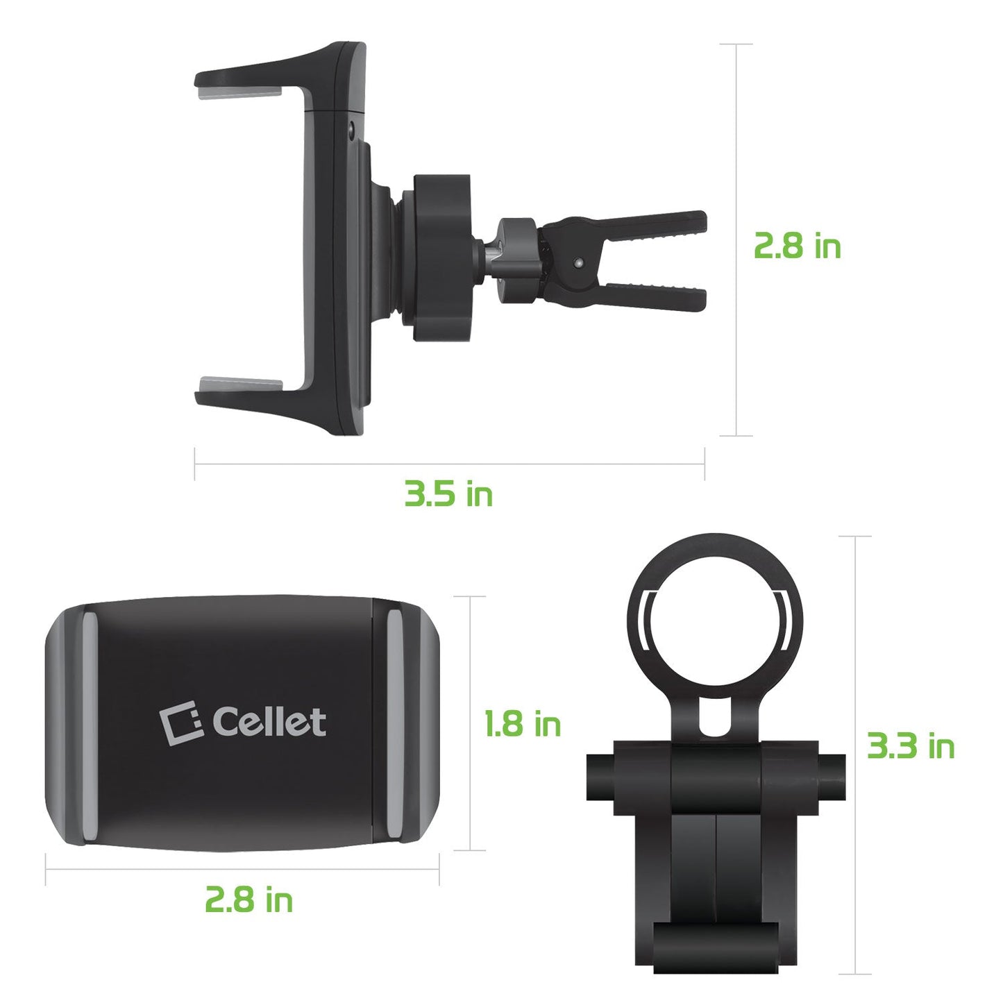 Cellet Car Vent Phone Mount with Kickstand, 360° Rotation, Universal Fit