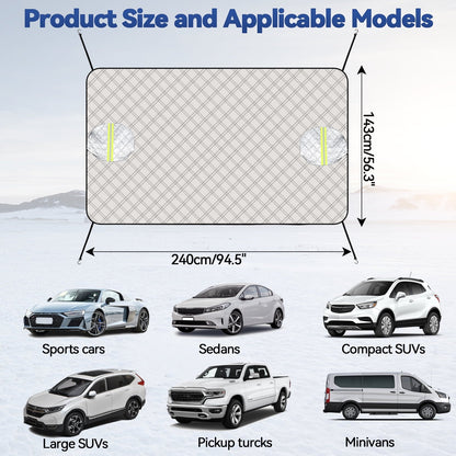 XUKEY Thick Car Windshield Cover Snow Ice Rain Protector Sun Shade Universal for SUV Pick up Truck