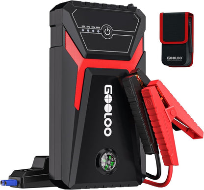 GOOLOO Car Jump Starter, 1500A Peak 12V Battery Jump Box with Quick Charge Out(Up to 6.0L Gas and 4.0L Diesel Engines), GE1500 Portable Battery Booster Pack Power Bank Car Starter