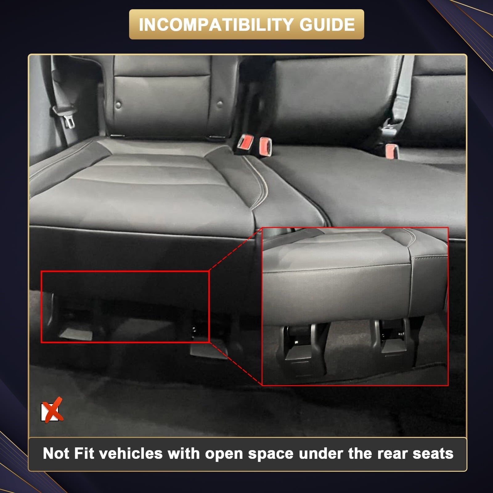 FANOTEK Black/Blue, PU Leather, Waterproof, Cushioned, Front Rear Seat Covers, 5 Pieces