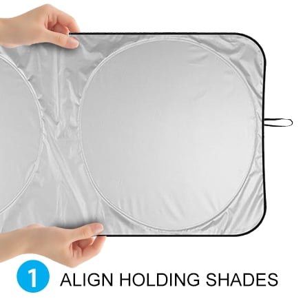 Audew Windshield Visor - High Quality Silver-Coated Polyester Car Sun Visor | Keep Your Car Cool, Protect Your Electronics, and Fit Your Windshield Perfectly