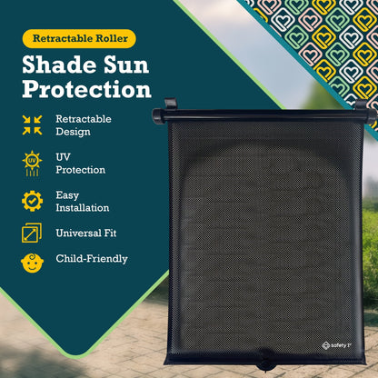 Safety 1st Retractable Roller Shade Sun Protection for Car Windows, 2-Pack