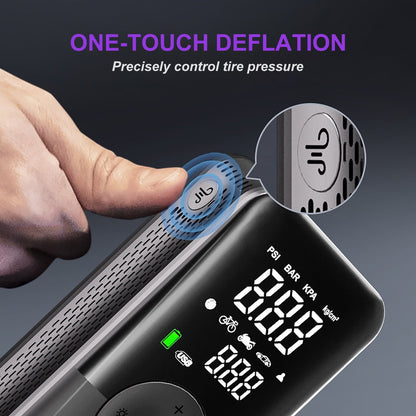 PHANCIR Cordless Tire Inflator Portable Air Compressor, 150 PSI Digital Display Multi-Function Air Pump with Automatic Shutoff & 3 Modes LED Light for Car, Motorcycles, Bicycles, Balls