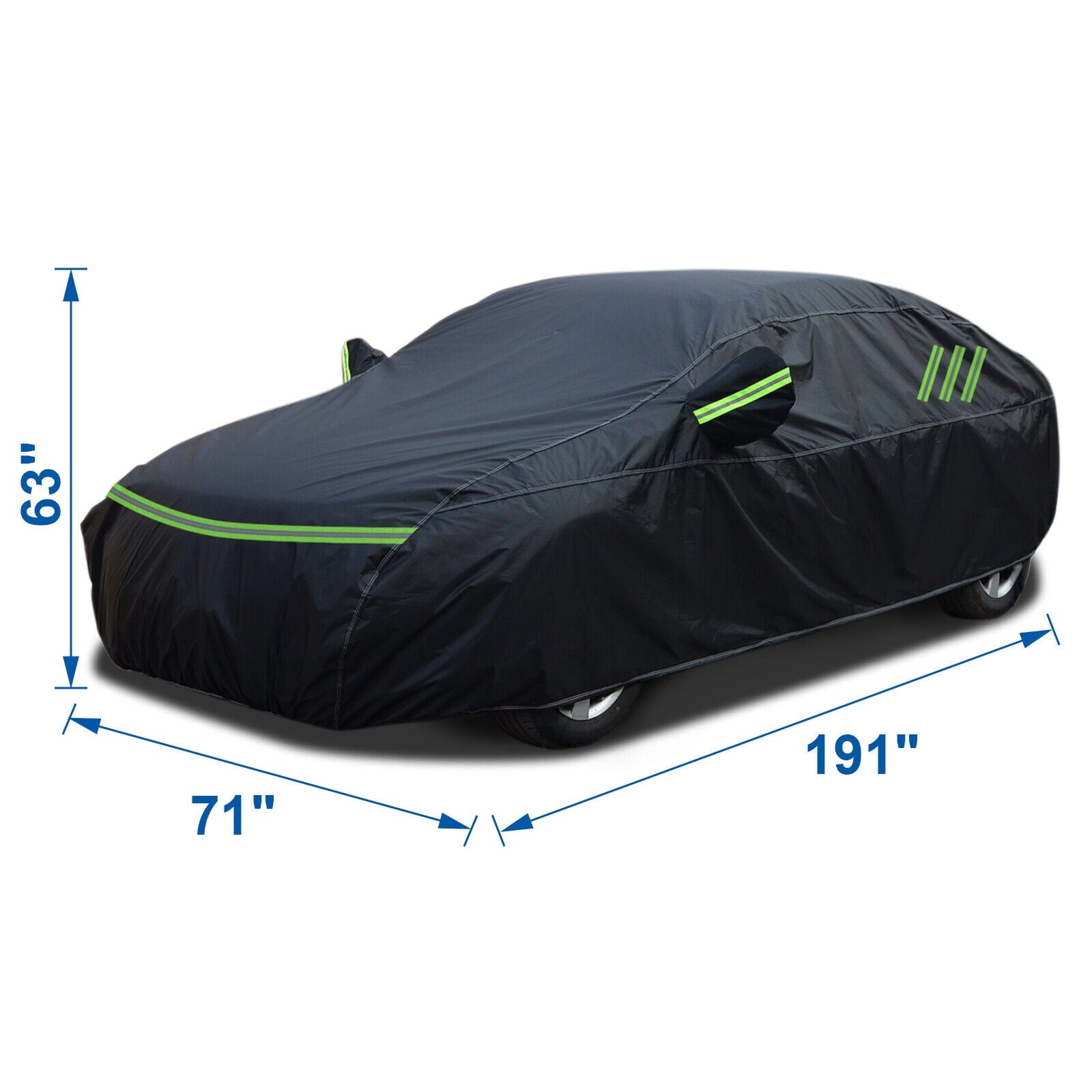 For Honda Accord Car Cover Upgraded PEVA+Cotton Outdoor Waterproof Sedan Full Cover Rain Sun Dust Snow Protection Black