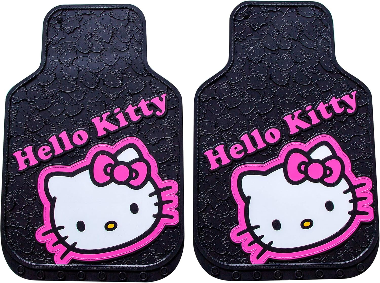Yupbizauto Hello Kitty Car Accessories Seat Cover with 4 Rubber Mats, Steering Wheel Cover and Air Freshener Bundle Set