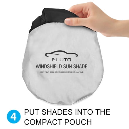 Audew Windshield Visor - High Quality Silver-Coated Polyester Car Sun Visor | Keep Your Car Cool, Protect Your Electronics, and Fit Your Windshield Perfectly