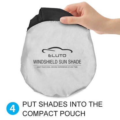 Audew Windshield Visor - High Quality Silver-Coated Polyester Car Sun Visor | Keep Your Car Cool, Protect Your Electronics, and Fit Your Windshield Perfectly