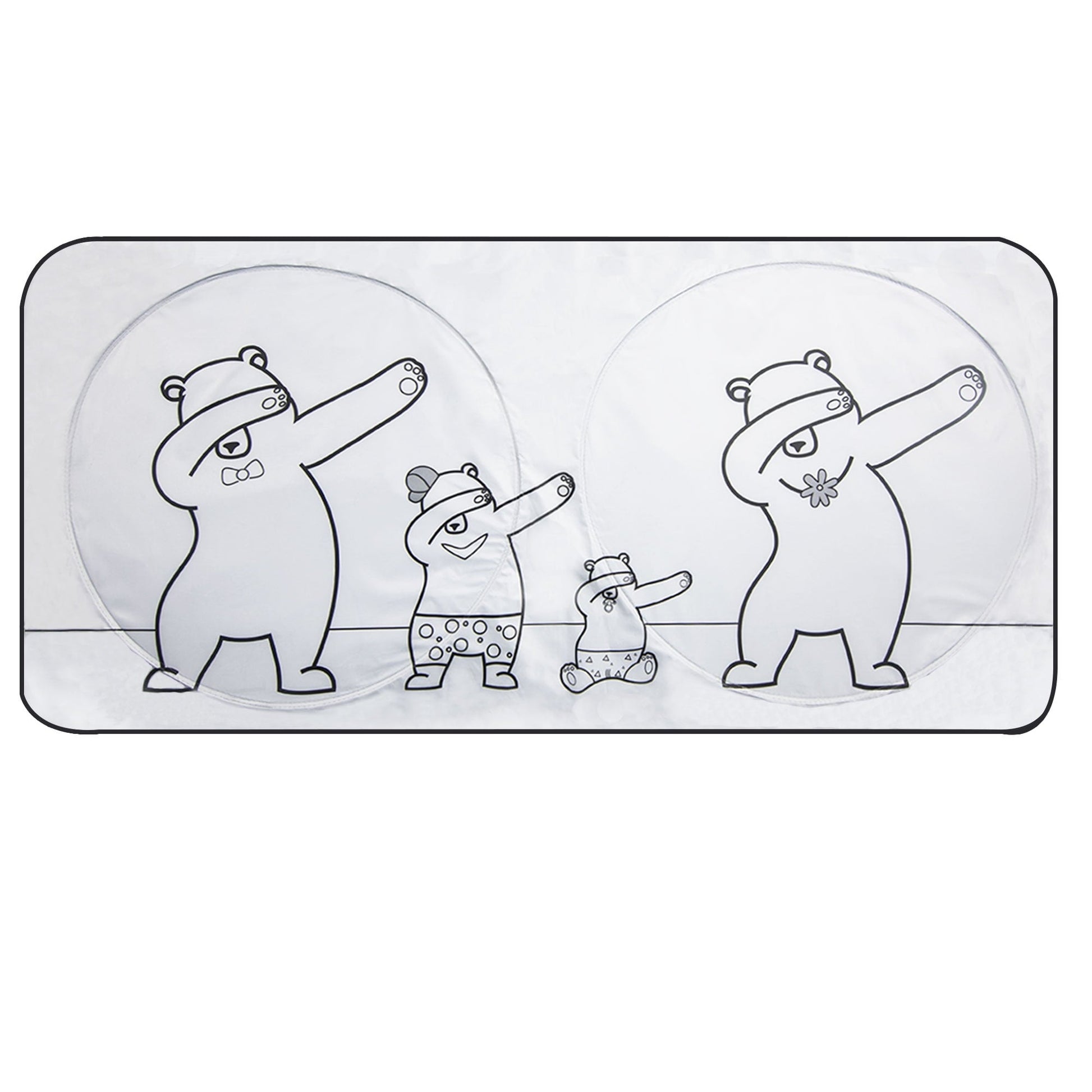 FH Group Dancing Bears Car Windshield Sun Shade, UV Coating Designed to Block the Sun's Rays, Keep Car Cool and Protected - Gray Small