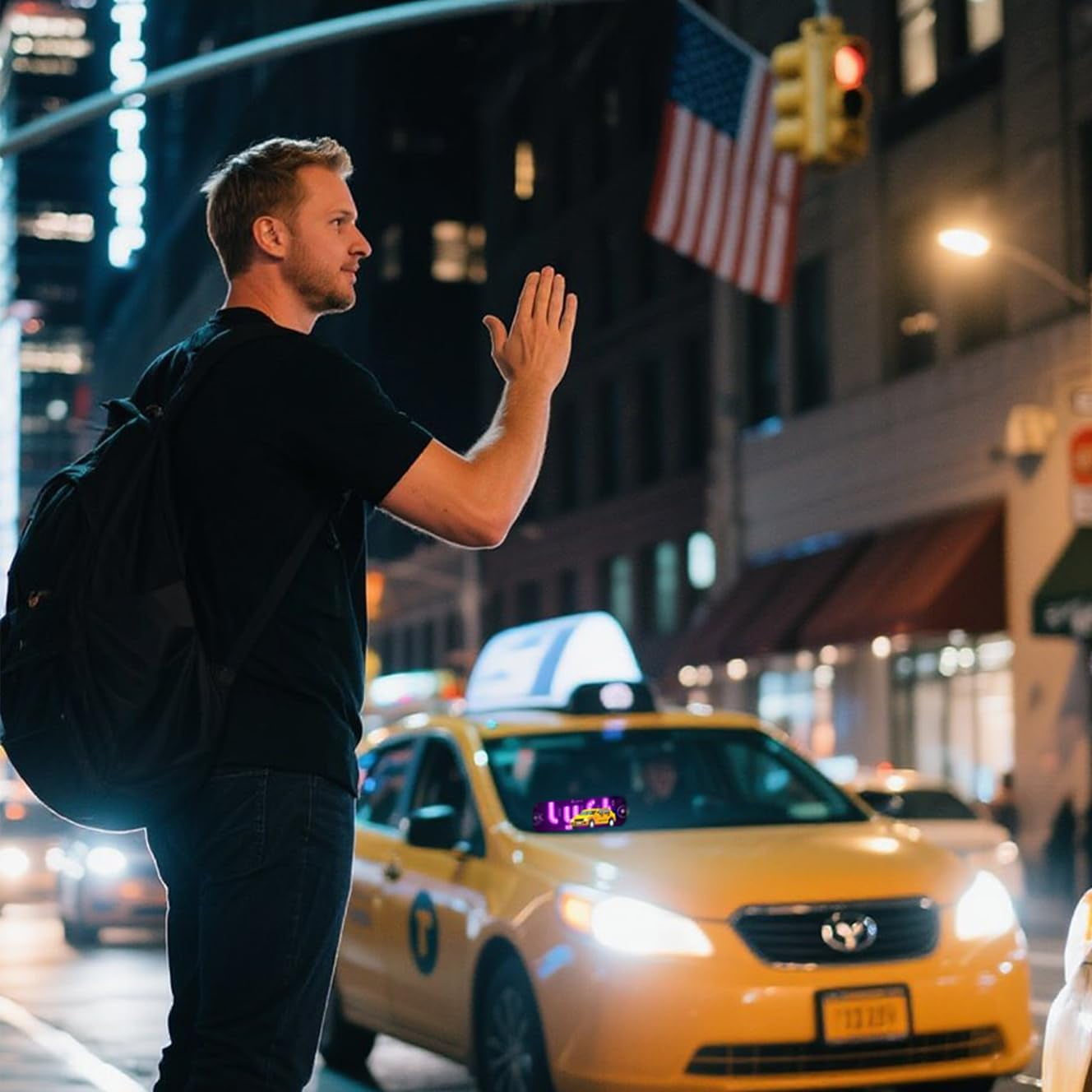 Led Light Signs for Car, Taxi Sign Light Windshield, Glow LED Sign Decal Stickers with Suction Cups Flashing Hook on Car Window LED Bright Lights USB Plug (Pink)