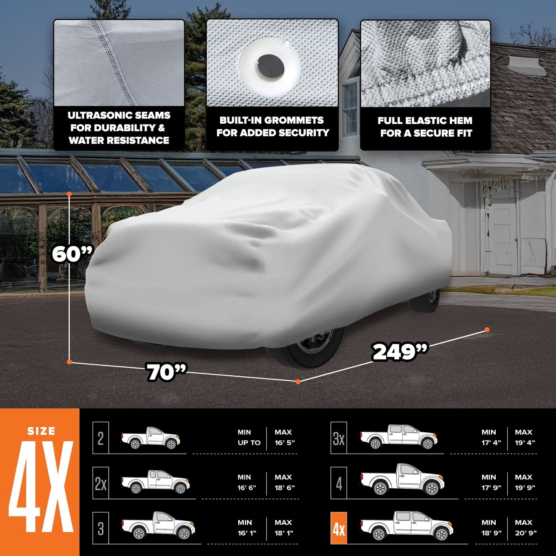 Budge Industries Ultra Truck Cover - Standard UV and Dirt Protection for Trucks (Multiple Sizes)