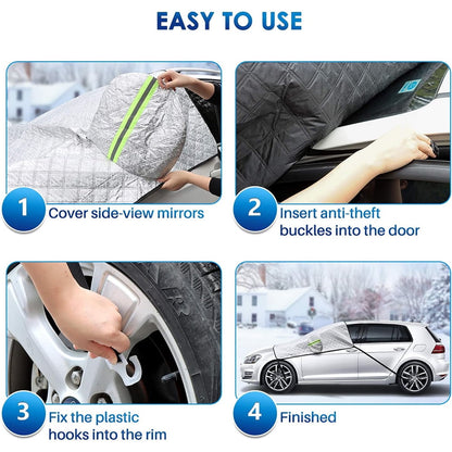 Snow and frost protection car windshield cover, front windshield protector, 60*89 inches suitable for use in autumn/winter.