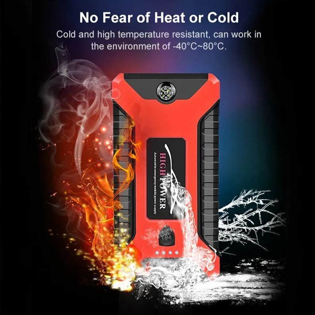 DEISNGB Car Jump Starter,Battery Jump Starter with USB Quick Charge(for All Gas or Diesel Engine) Charger Booster Powerbank Car, Portable Power Bank Charger with Built-in LED Bright Light