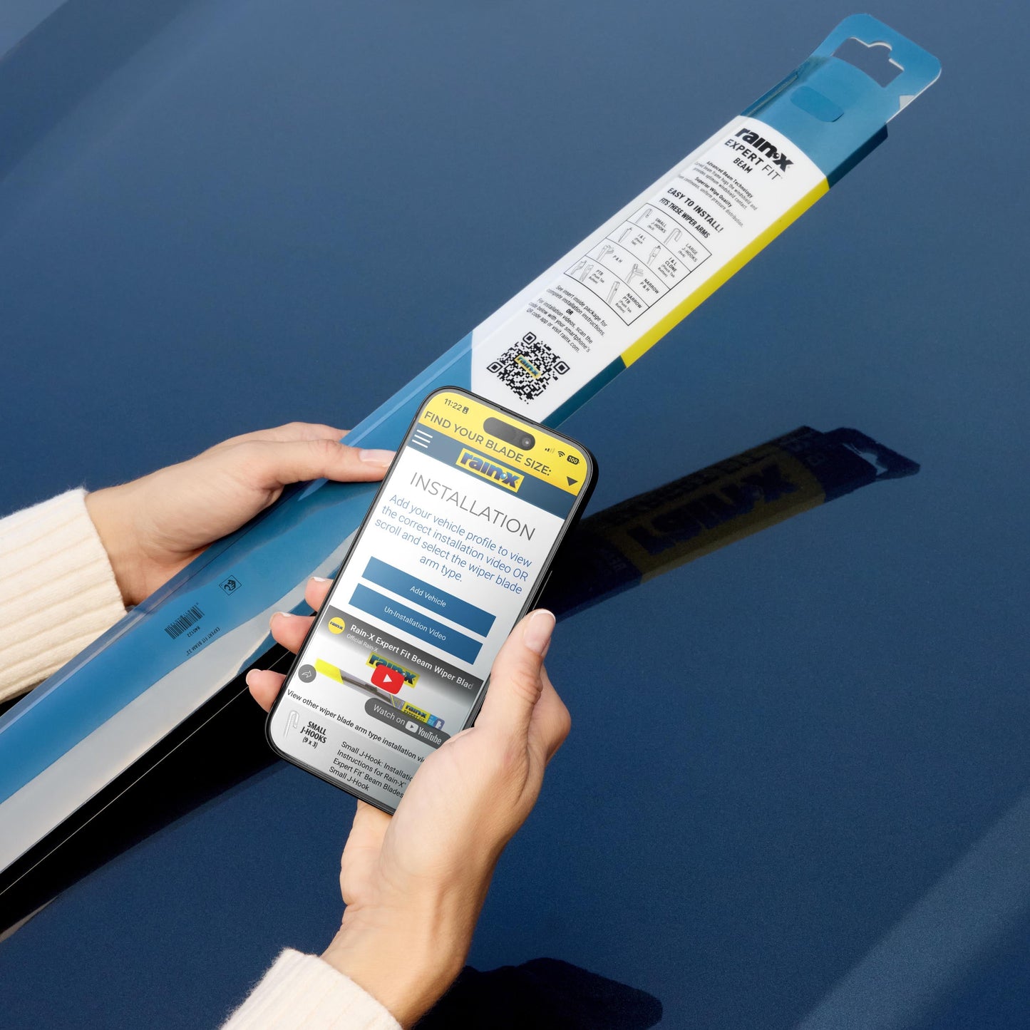 Rain-X Expert Fit Beam 20" Windshield Wiper Blade, Premium Wipers for Streak-Free, All-Weather Performance