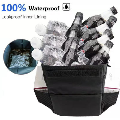 YMWVH Waterproof Car Trash Can with Lid, Leak-Proof Hanging Car Trash Can, Car and Truck Garbage Bag Storage Bag (Black)