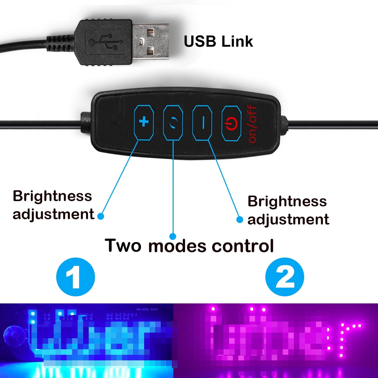 Adjusted Led Light Signs for Car Windshield, Taxi Sign Light Glow LED Sign with Suction Cups & Universal USB-Plug, Light Board Sign Car Accessories Suitable for All Cars (Blue/Pink)