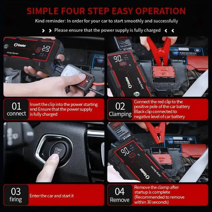 Car Battery Jump Starters, 3000A 12V Lithium Battery , Jumper Cables-for All Gas Engines, Jump Starter with Dual USB Power Bank QC 3.0 Fast Charging.