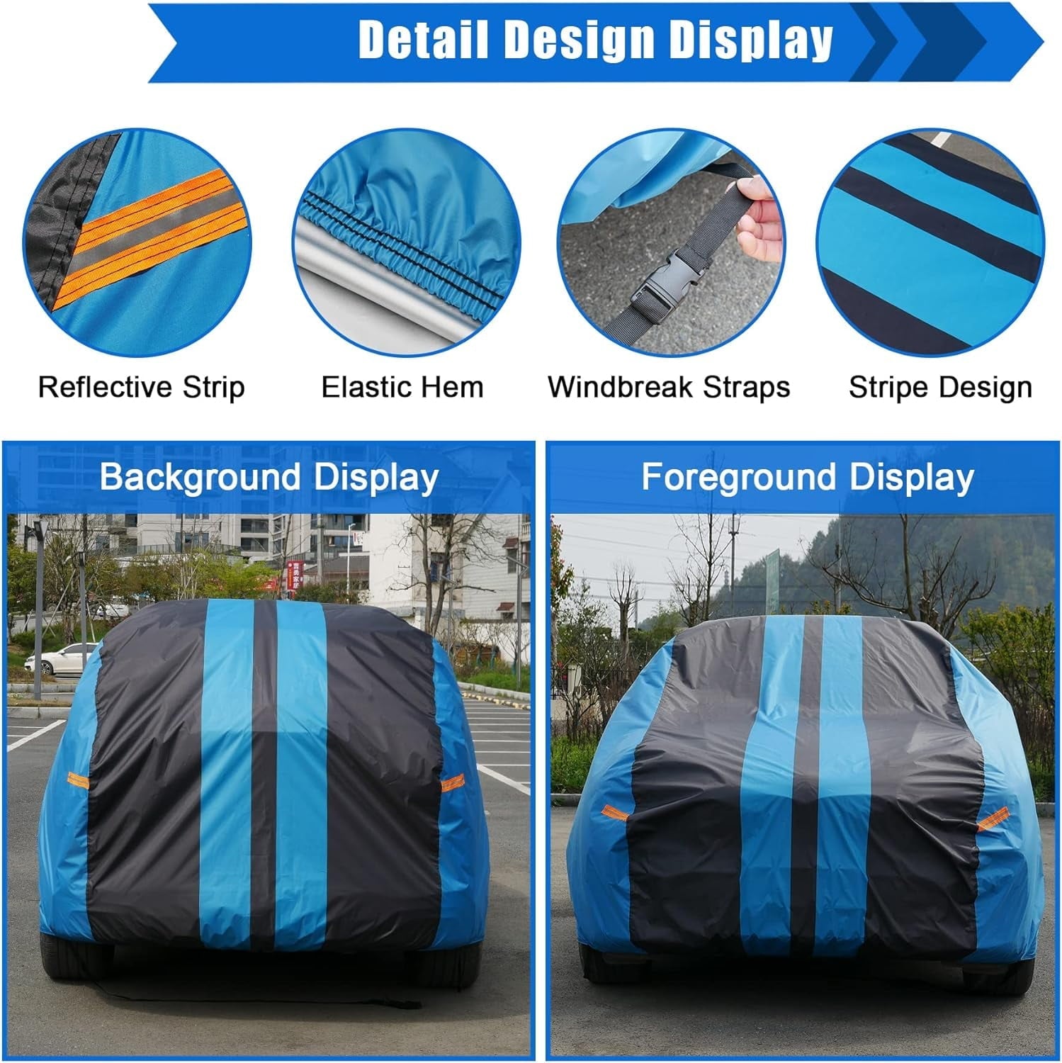Car Cover Waterproof Custom Fit Toyota RAV4 (2005-2025), Full Exterior Cover for Automobiles Lightweight Resistant Outdoor Sun UV Rain Dust Snow Wind Protection.