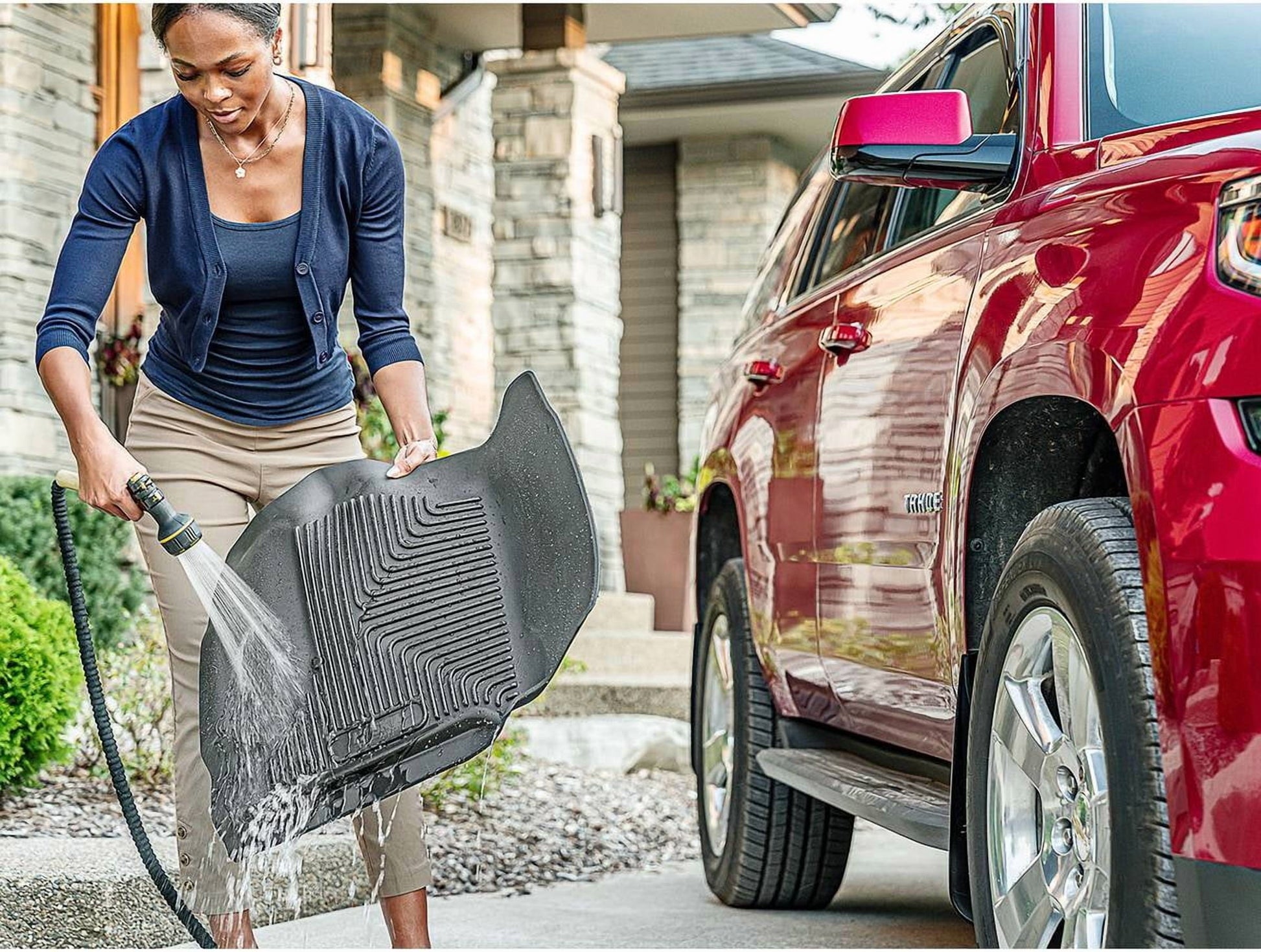 Husky Liners 18911 Weatherbeater Floor Mats Fit 2024-2025 Enclave/Traverse/Acadia w/ 2nd Row Bench/Bucket Seats Front Row Liners 2pc Black