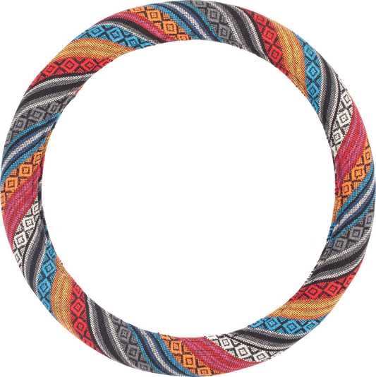 Auto Drive 1 Piece Boho Car Steering Wheel Cover Polyester, Colorful - Universal Fit, 23SWC163