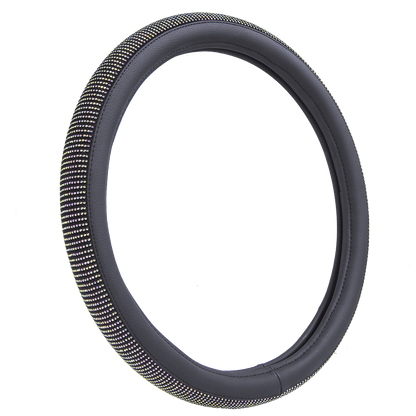 Auto Drive Black Universal Fit Iredescent Crystal Steering Wheel Cover, Fit for Cars, Suvs, Set of 1