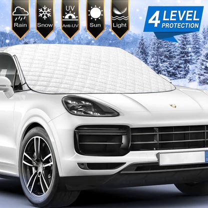 Whiteleopard Car Windshield Snow Ice Cover with 4 Layers Protection, Windshield Cover with Magnetic Edges Used for Protection, Rain and Sun