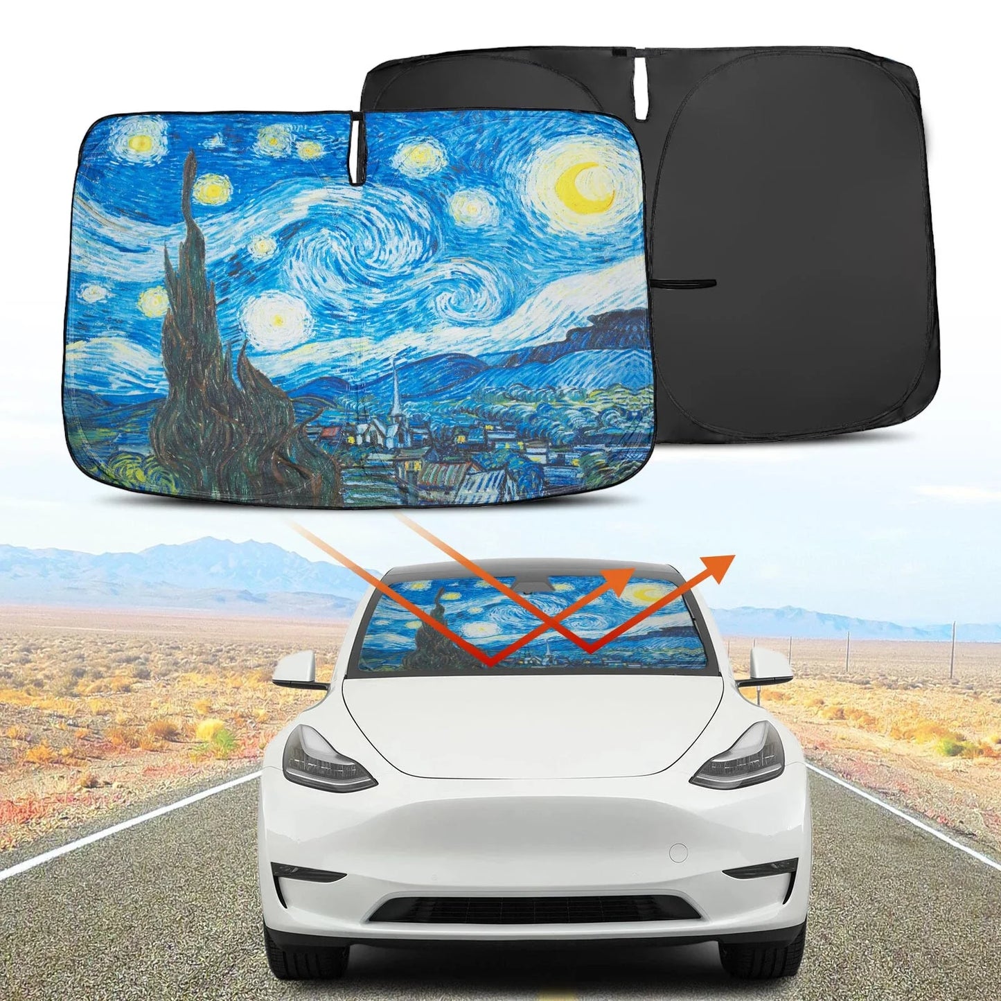 Custom Fit Windshield Sun Shade Visor Sunshade Block For Tesla Model 3 Y X 2024
