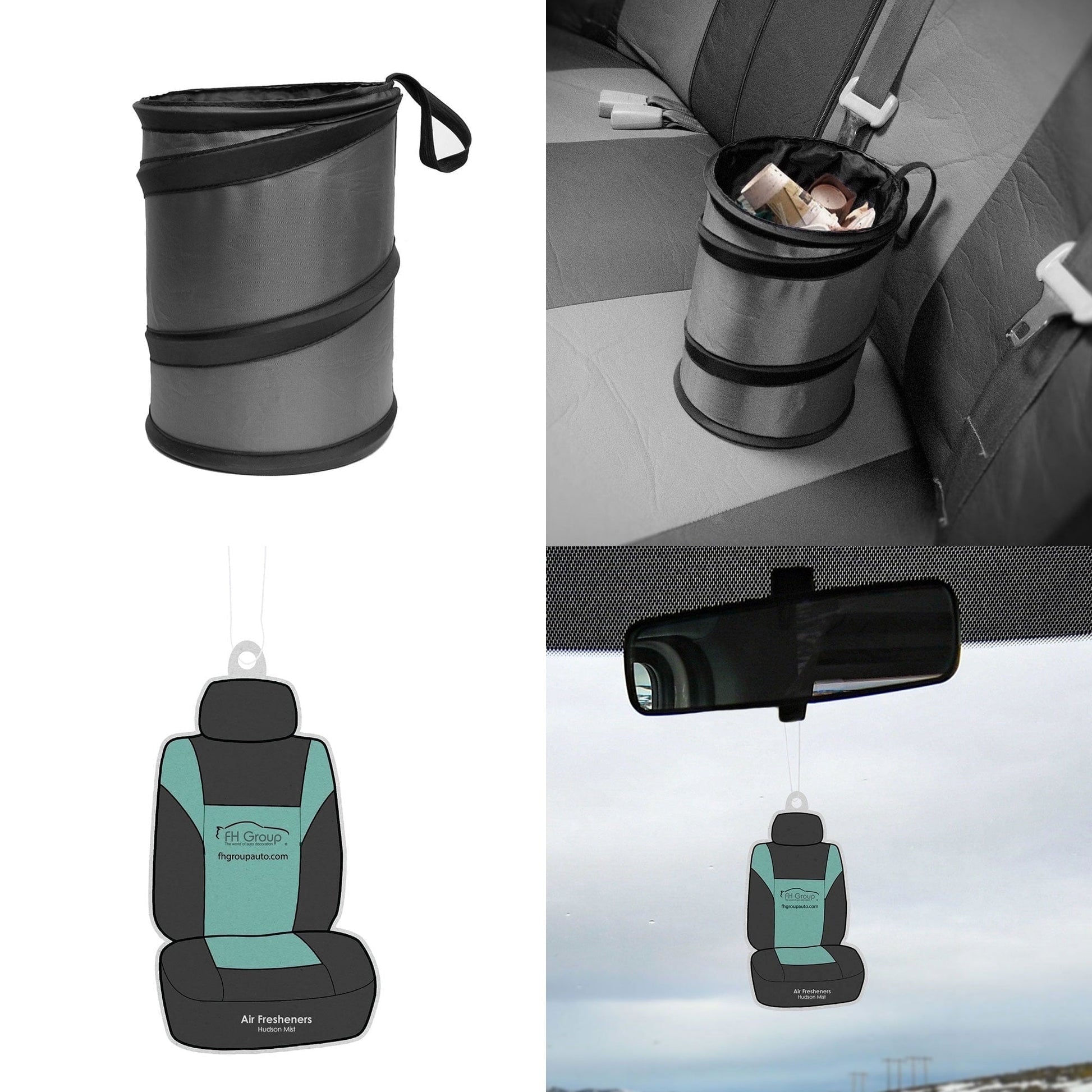 FH Group Polyethylene Small Gray Collapsible Trash Can 0.25 lb. with Air Freshener