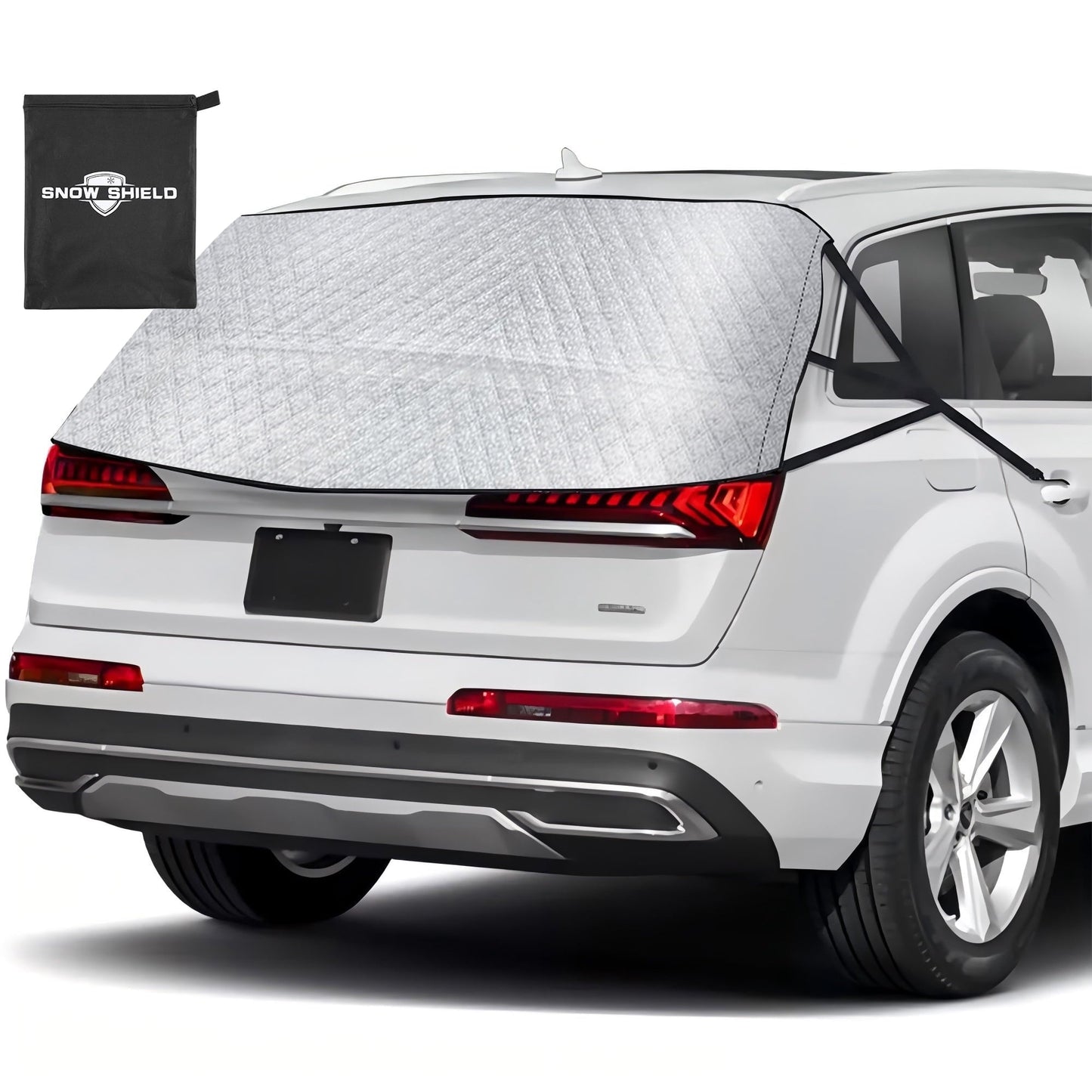 HOMEYA 600D Car Rear Window Snow Cover SUV Back Windshield Winter Dust Rain Ice Protector for SUVs and Trucks