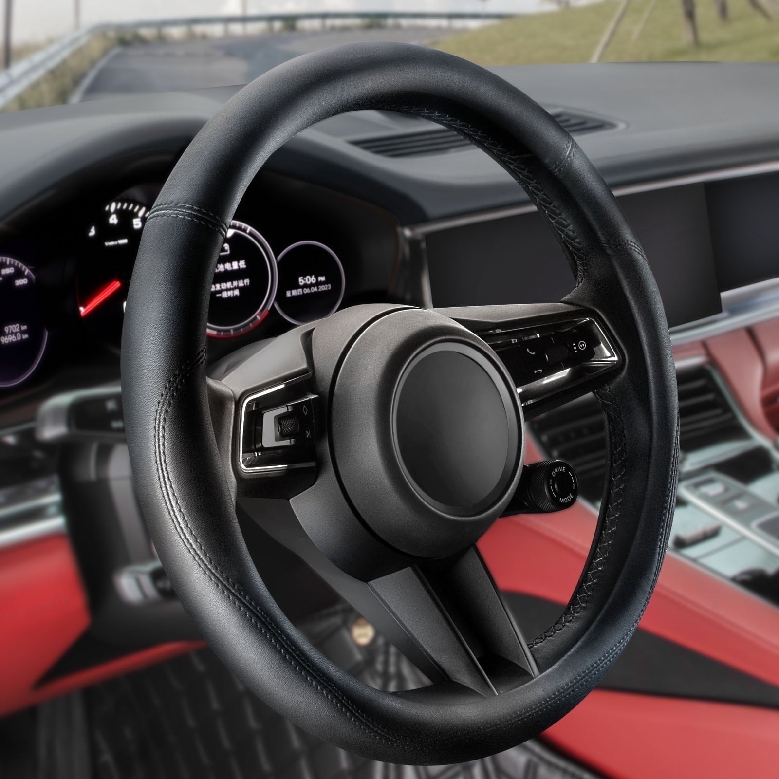 HOTOR Car Steering Wheel Cover for Women - Universal Car Accessories Fit for 14.5”-15” Steering Wheels