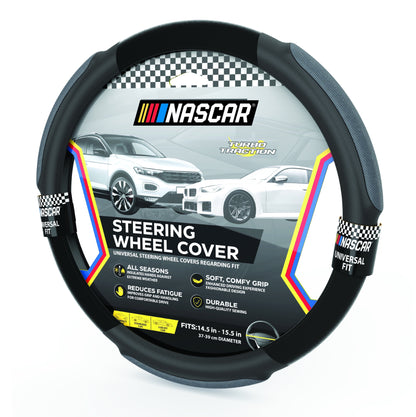 NASCAR Steering Wheel Cover | Grip & Comfort | Synthetic Leather & Suede | Universal Fit 14.5"-15.5" For Car, SUV, Truck | Turbo Traction Style