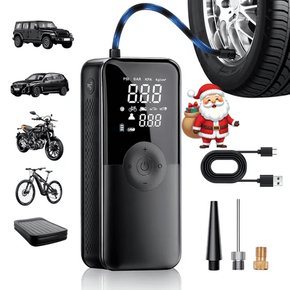 PHANCIR Cordless Tire Inflator Portable Air Compressor, 150 PSI Digital Display Multi-Function Air Pump with Automatic Shutoff & 3 Modes LED Light for Car, Motorcycles, Bicycles, Balls