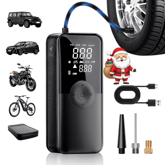 PHANCIR Cordless Tire Inflator Portable Air Compressor, 150 PSI Digital Display Multi-Function Air Pump with Automatic Shutoff & 3 Modes LED Light for Car, Motorcycles, Bicycles, Balls