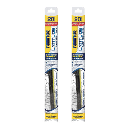 Rain-X 810166 Latitude Water Repellency Wiper Blade, 20" - 2 Pack