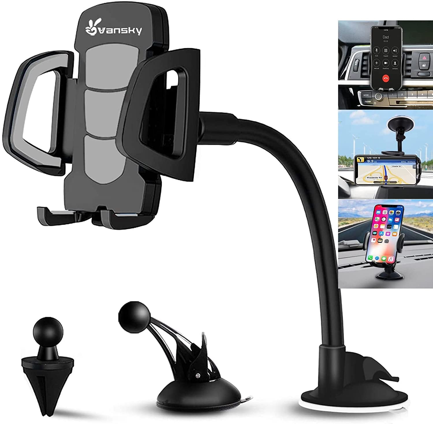 Vansky Suction Cup iPhone Car Mount with Air Vent Phone Holder
