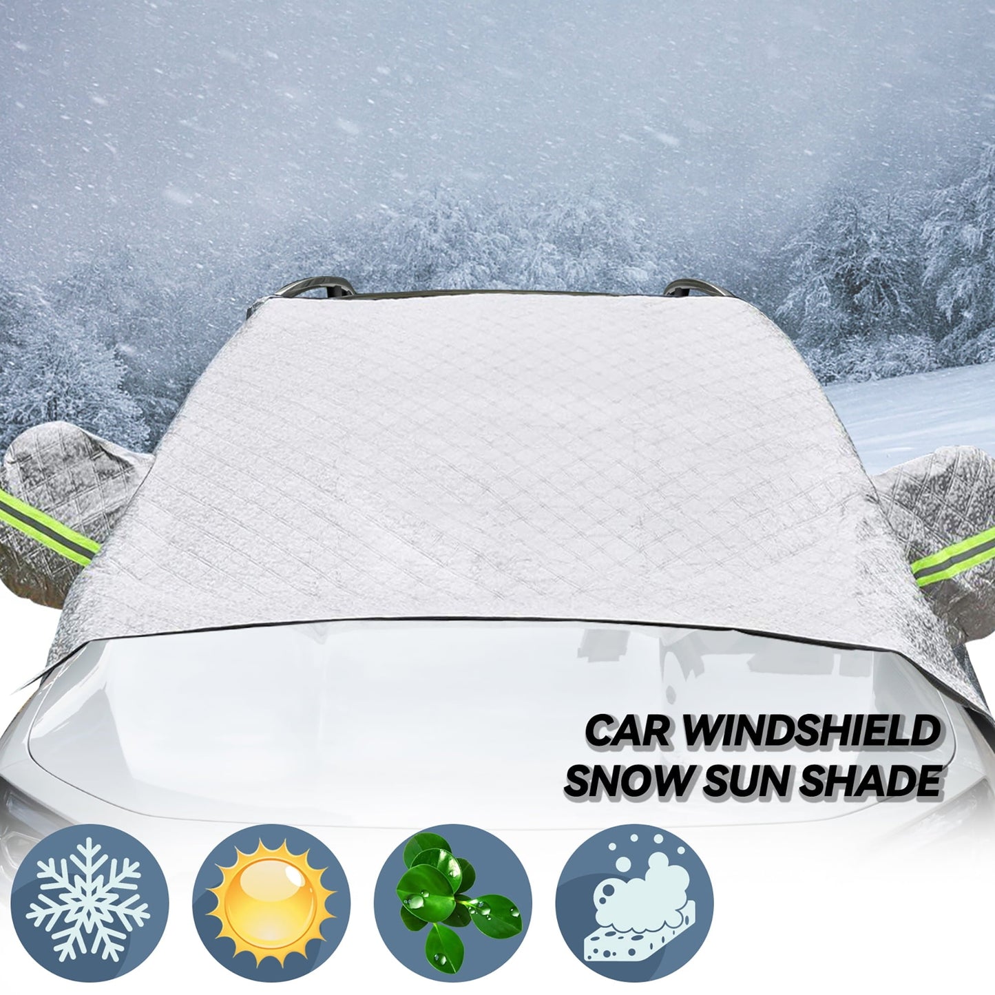 XUKEY Thick Car Windshield Cover Snow Ice Rain Protector Sun Shade Universal for SUV Pick up Truck