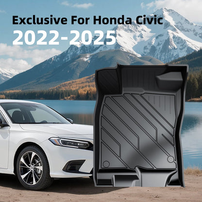 COMAUTO Floor Mats for Honda Civic 2022-2025 Sedan Hatchback Si(Include Sport,Not Hybrid)&Acura Integra 2023 2024 3D Custom Fit All Weather TPE Accessories,Full Set of 3 for Front,Rear