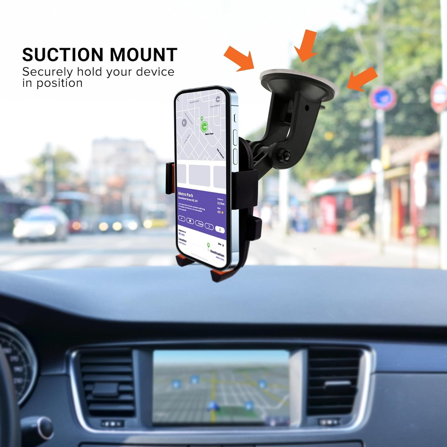 Armor All Universal Smartphone Mount with Dashboard, Windshield, and Air Vent Mounting Systems, Great for Phone Calls and GPS