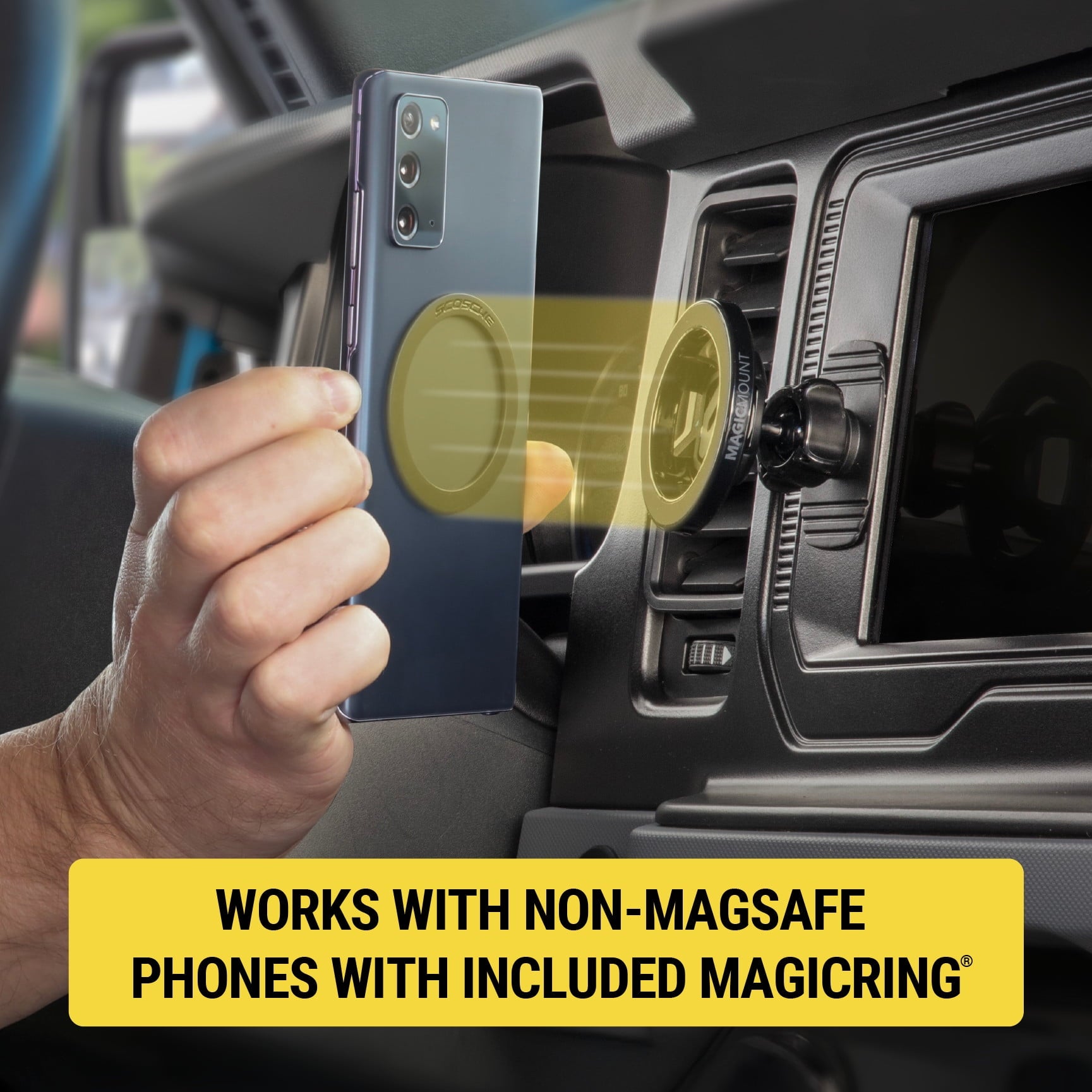 Scosche SMS2ODVR-SP MagicMount MS 5-in-1 MagSafe Car Phone Mount - Back of Screen, Dash or Vent Mount