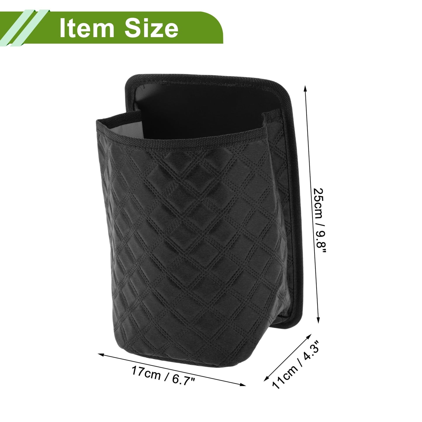 Unique Bargains Car Trash Can With Lanyard Hanging Front Rear Seats Trash Bin 1 Pc Black