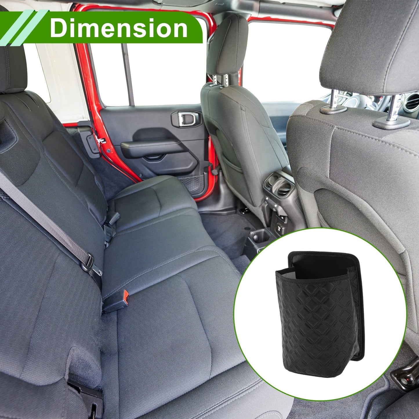 Unique Bargains Car Trash Can With Lanyard Hanging Front Rear Seats Trash Bin 1 Pc Black