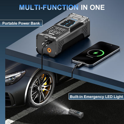 AVAPOW Cordless Tire Inflator, 180PSI Portable Air Compressor, Air Pump for Car Tires with Digital Pressure Gauge, LED Light, Auto Shutoff