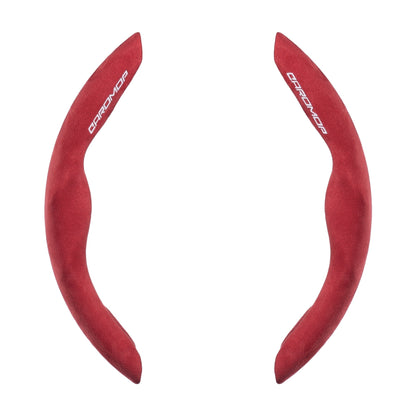Caromop Suede Steering Wheel Cover, 14.5-15 in, Non-Slip, 2 pack, Red