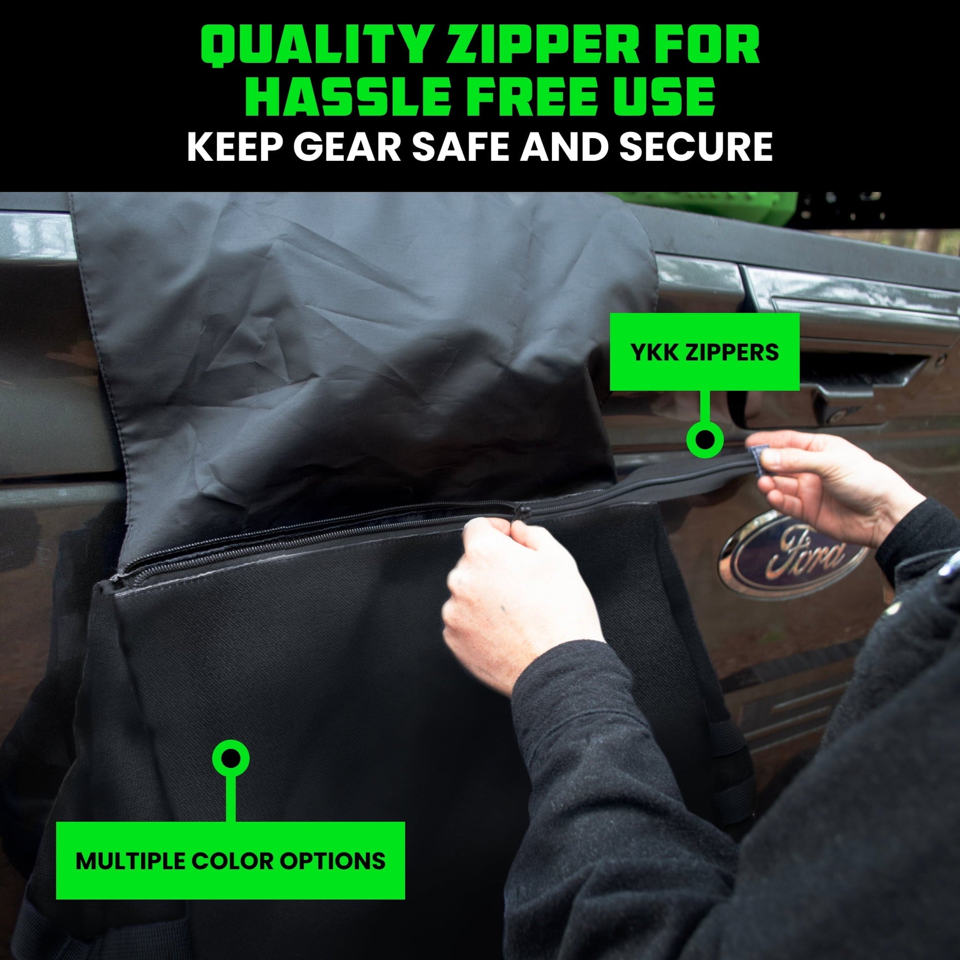 Rhino USA Tail Gate Trash Bag – Molle Compatible Overlanding Gear, Camping Essentials & Ultimate Accessory for Jeep Gladiator, Trucks & More - Black