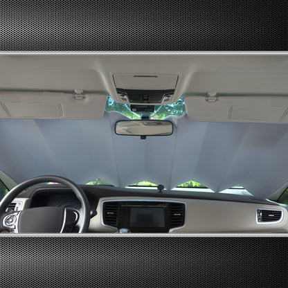 Auto Drive Lightweight Silver Accordion Sunshade 1 Pack,63" x 28.5"