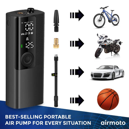 Airmoto Tire Inflator Portable Air Compressor - Air Pump for Car Tires with Tire Pressure Gauge
