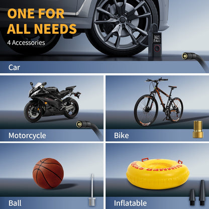 VacLife Cordless Tire Inflator Portable Air Compressor - Air Pump for Car Tires 150 Psi