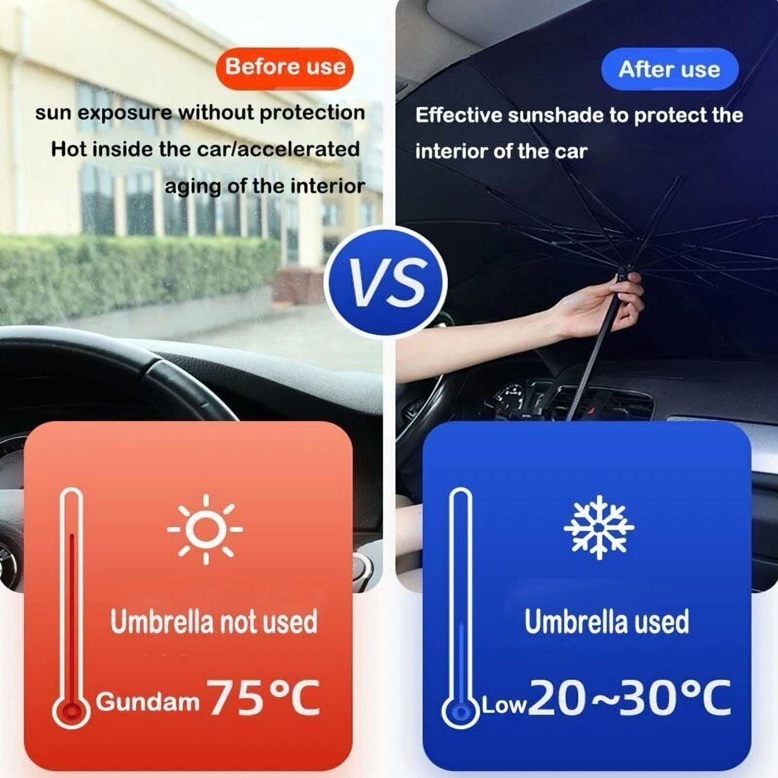 Car Windshield Sun Shade Foldable Umbrella Front Window Cover Visor Uv Umbrella